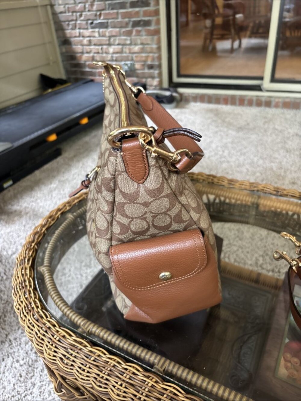 coach pennie shoulder bag Tan Signature With New Shoulder Strap - Picture 5 of 13